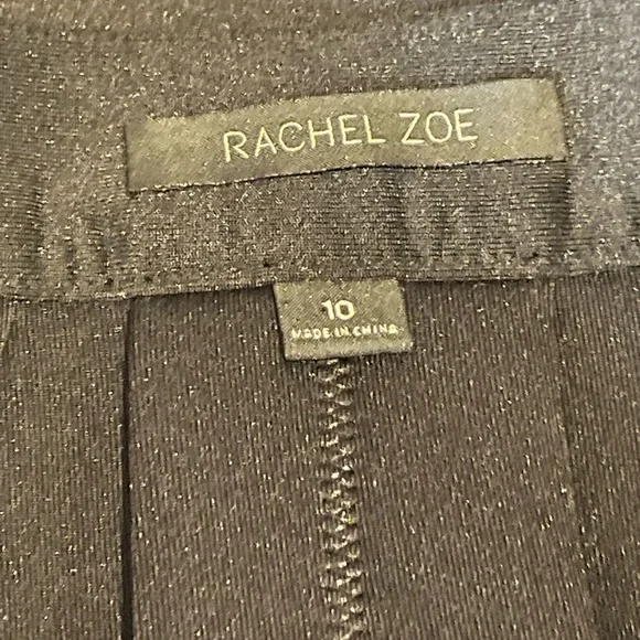 Rachel Zoe Black Indio Pleated Neoprene Ponte Mininskirt Sz 10 - Picture 15 of 15